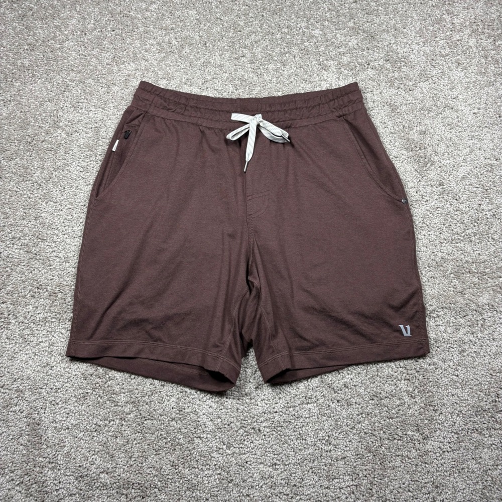 Vuori Ponto Performance Short Mens Small Brown Recycled Knit Athletic V344